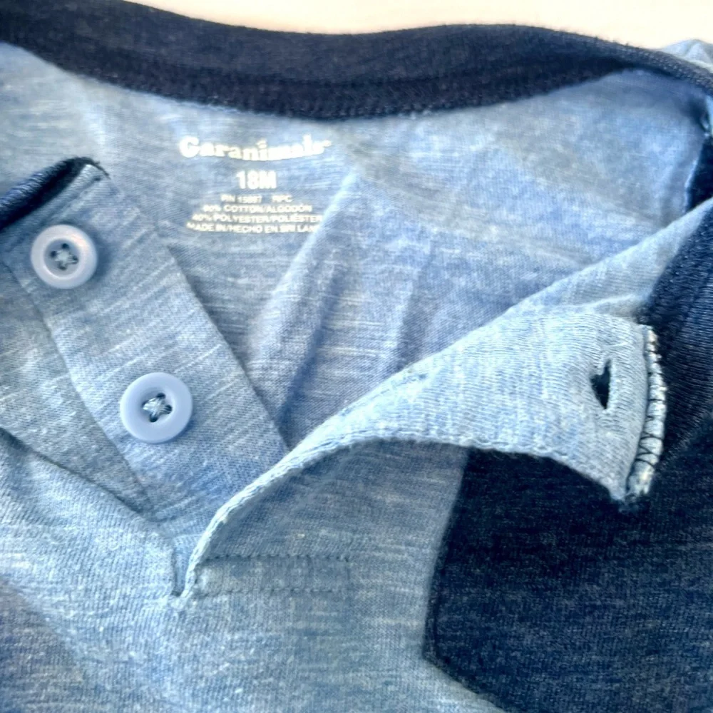 Blue Long Sleeve Baby Onesie by Garanimals 18 months